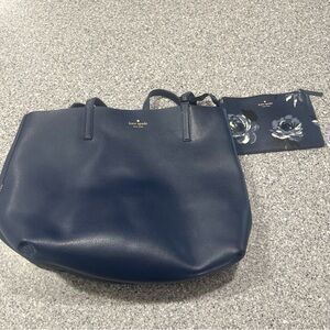 Kate Spade Blue Tote Elegant Spacious Design